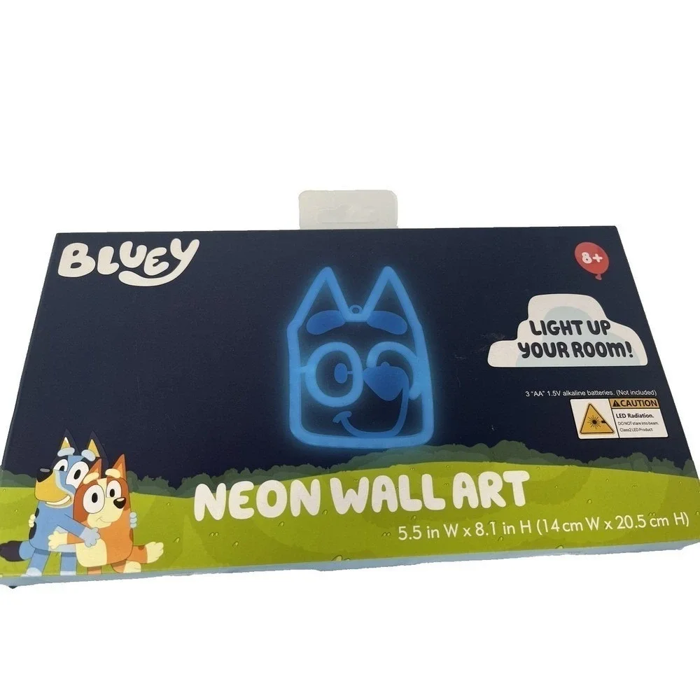 Bluey Neon Wall Art Sign w/ Sticker Adventure Set NEW‎